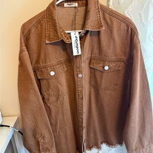 Zeagoo Brown Jean Jacket